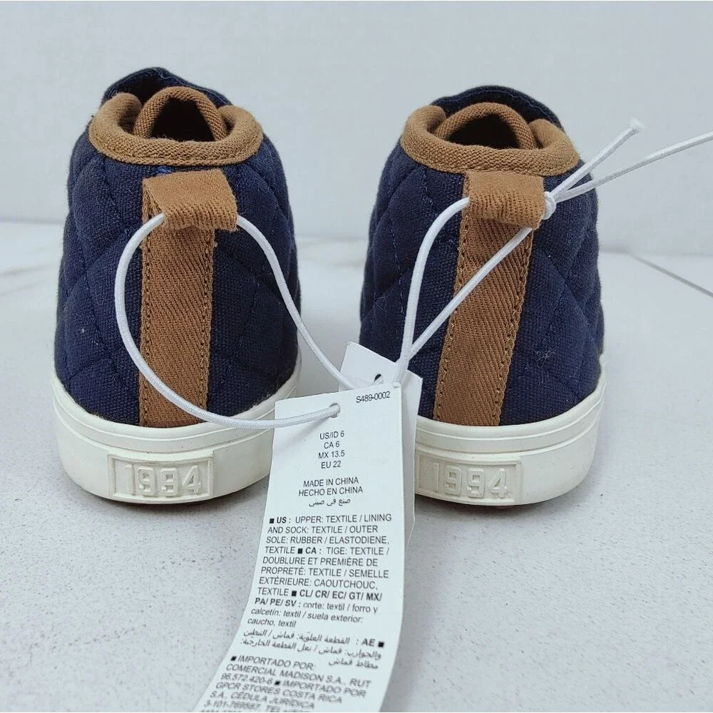 Old Navy High-Top Quilted Canvas Double-Strap Sneakers Toddler Boys, Sz 6